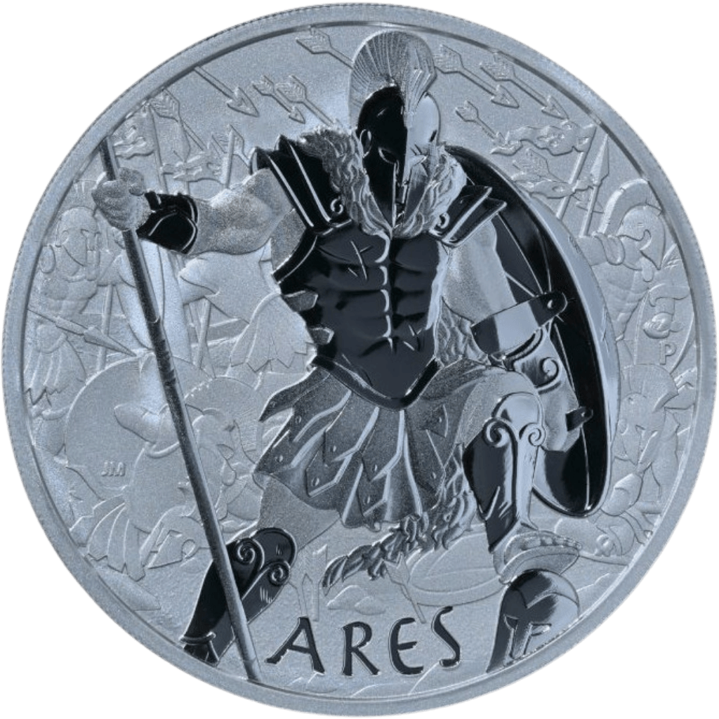 Zilveren Gods of Olympus Ares munt 1 troy ounce