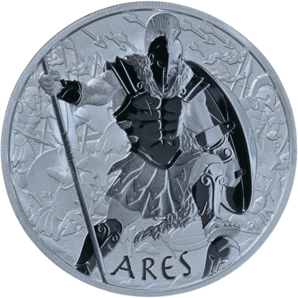 Zilveren Gods of Olympus Ares munt 1 troy ounce