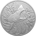 Zilveren Great White Shark munt 1 troy ounce 1