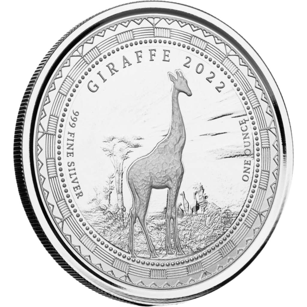 Zilveren Republic of Guinea Giraffe munt 1 troy ounce