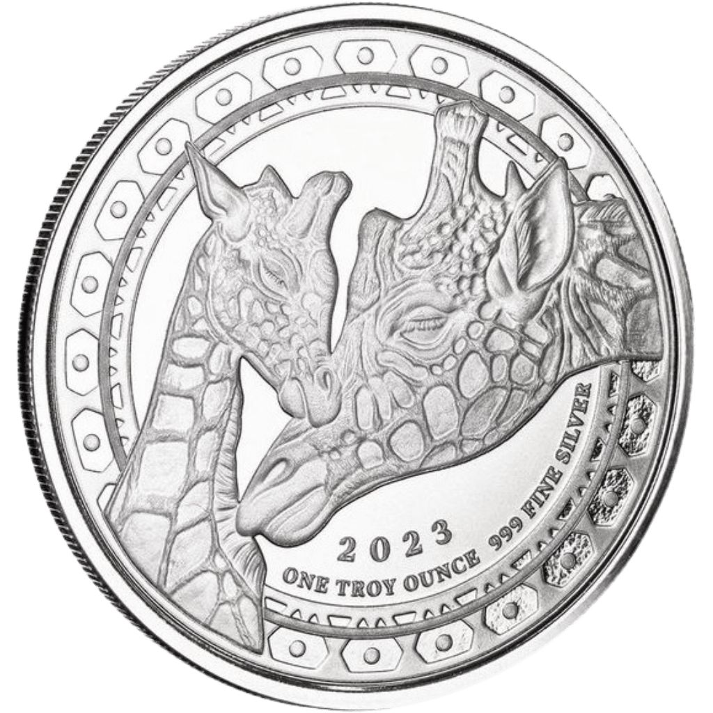 Zilveren Republic of Guinea Giraffe munt 1 troy ounce