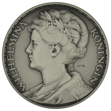 Zilveren Koningin Wilhelmina gulden 1 kilo