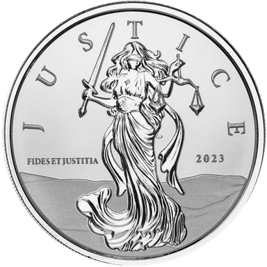 Zilveren Lady Justice munt 1 troy ounce