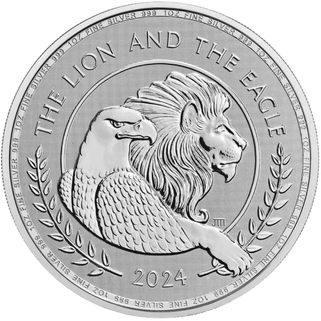 Zilveren The Lion and Eagle munt 1 troy ounce