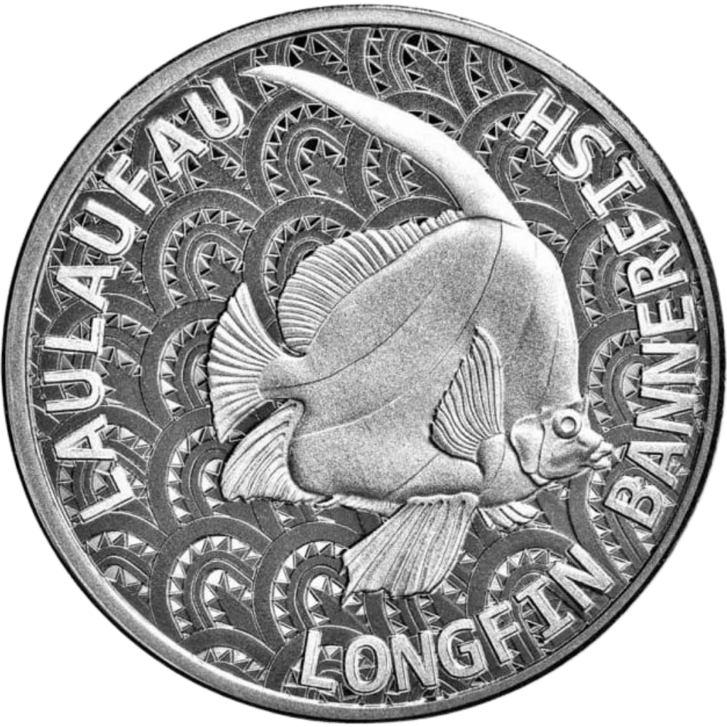 Zilveren Longfin Bannerfish munt 1 troy ounce