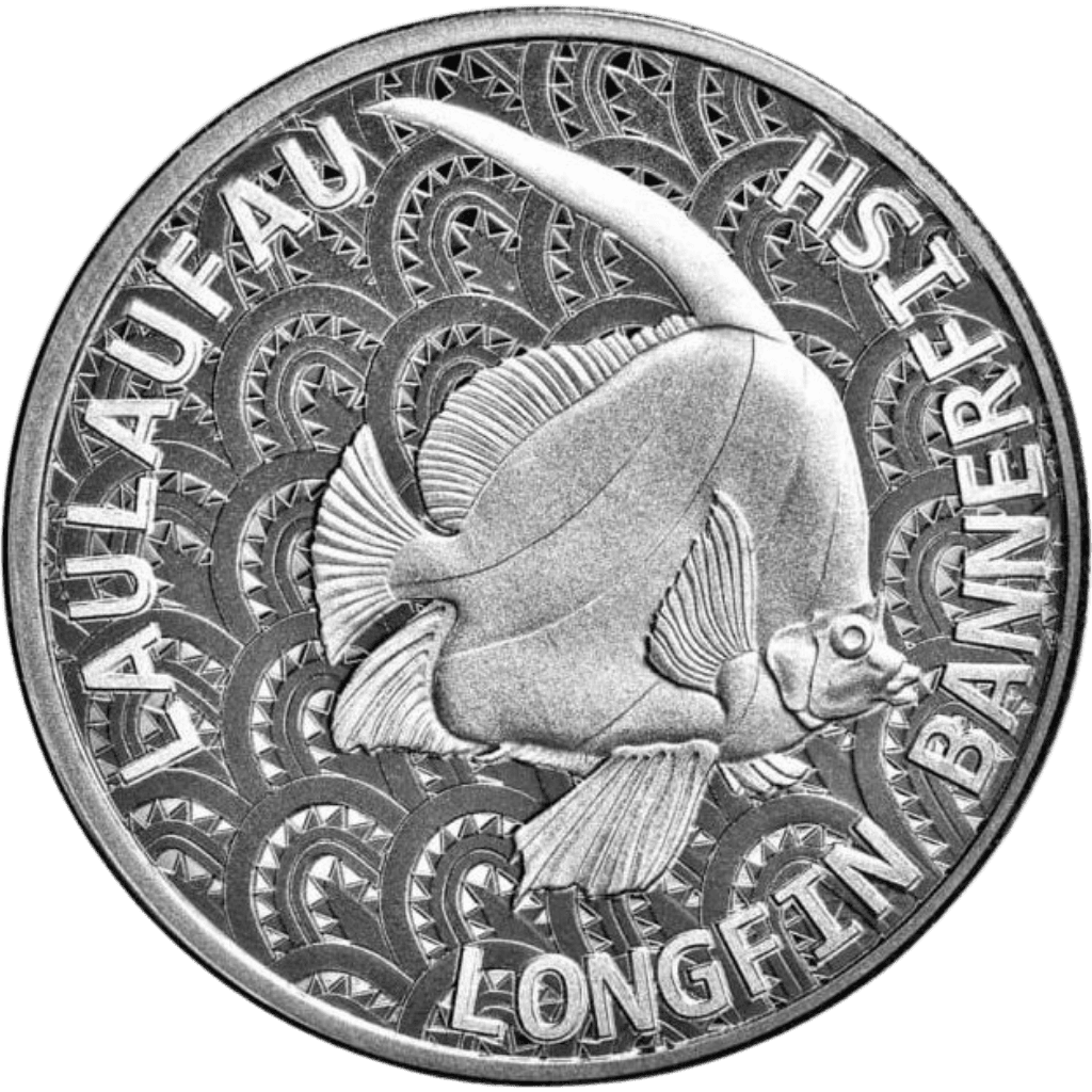 Zilveren Longfin Bannerfish munt 1 troy ounce