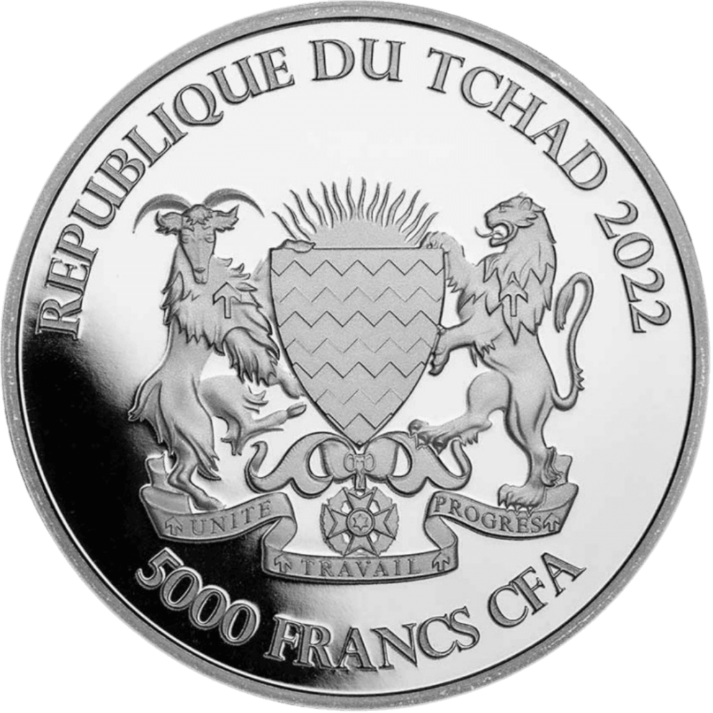 Zilveren Republiek Tsjaad Mandala Zebra munt 1 troy ounce