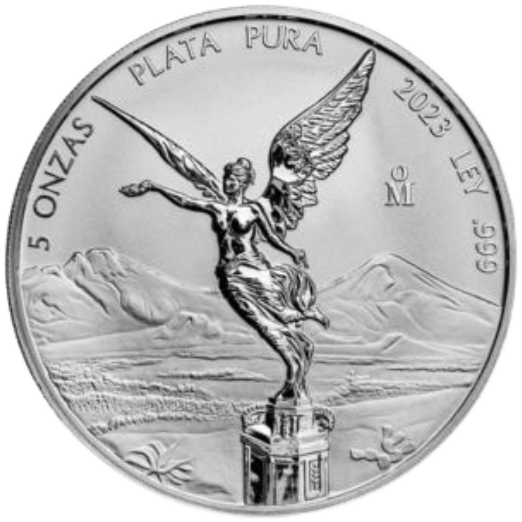 Zilveren Mexican Libertad munt 5 troy ounce