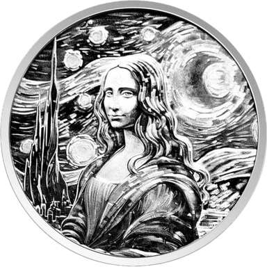 Zilveren Mona Lisa x Van Gogh munt 1 troy ounce