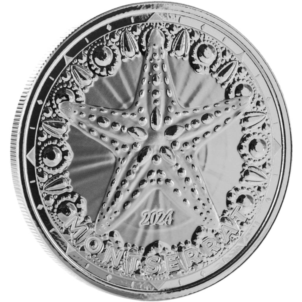 Zilveren Montserrat Starfish munt 1 troy ounce