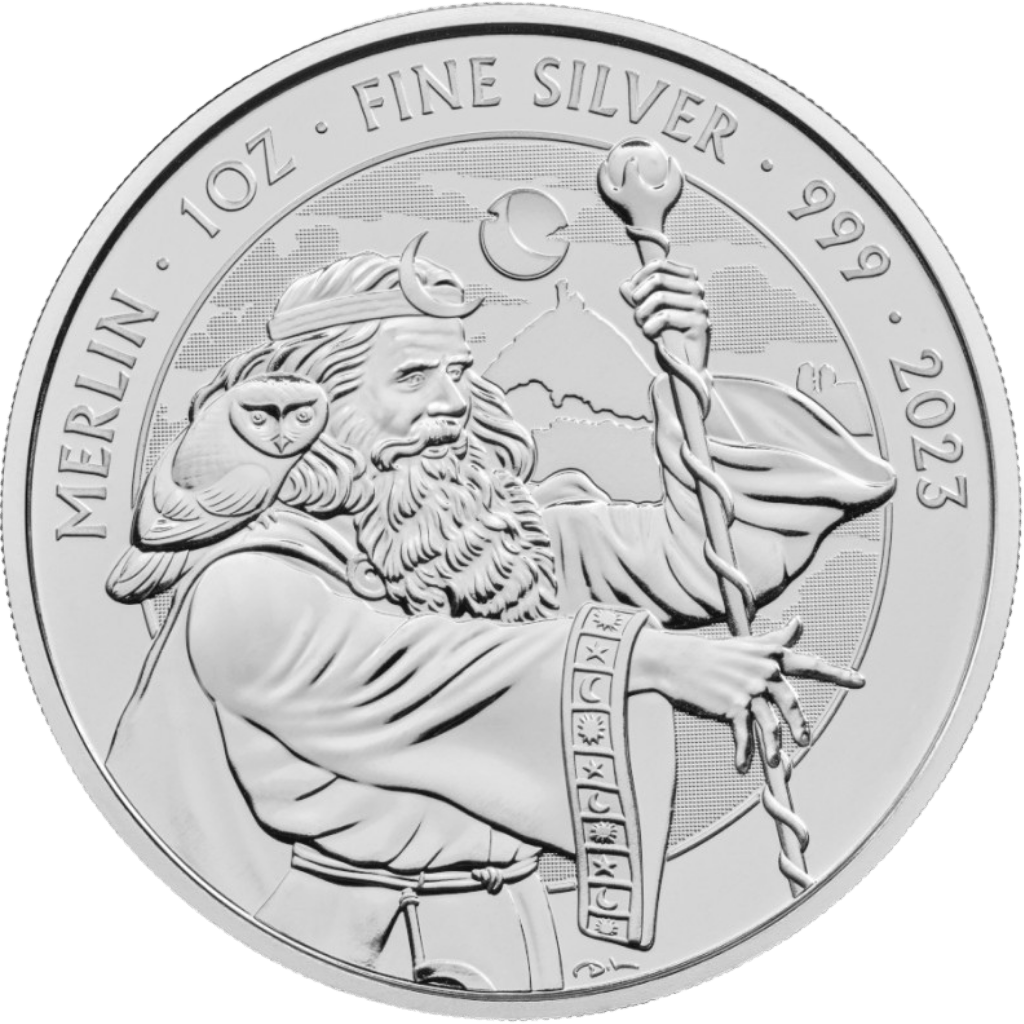 Zilveren Myths & Legends Merlin munt 1 troy ounce