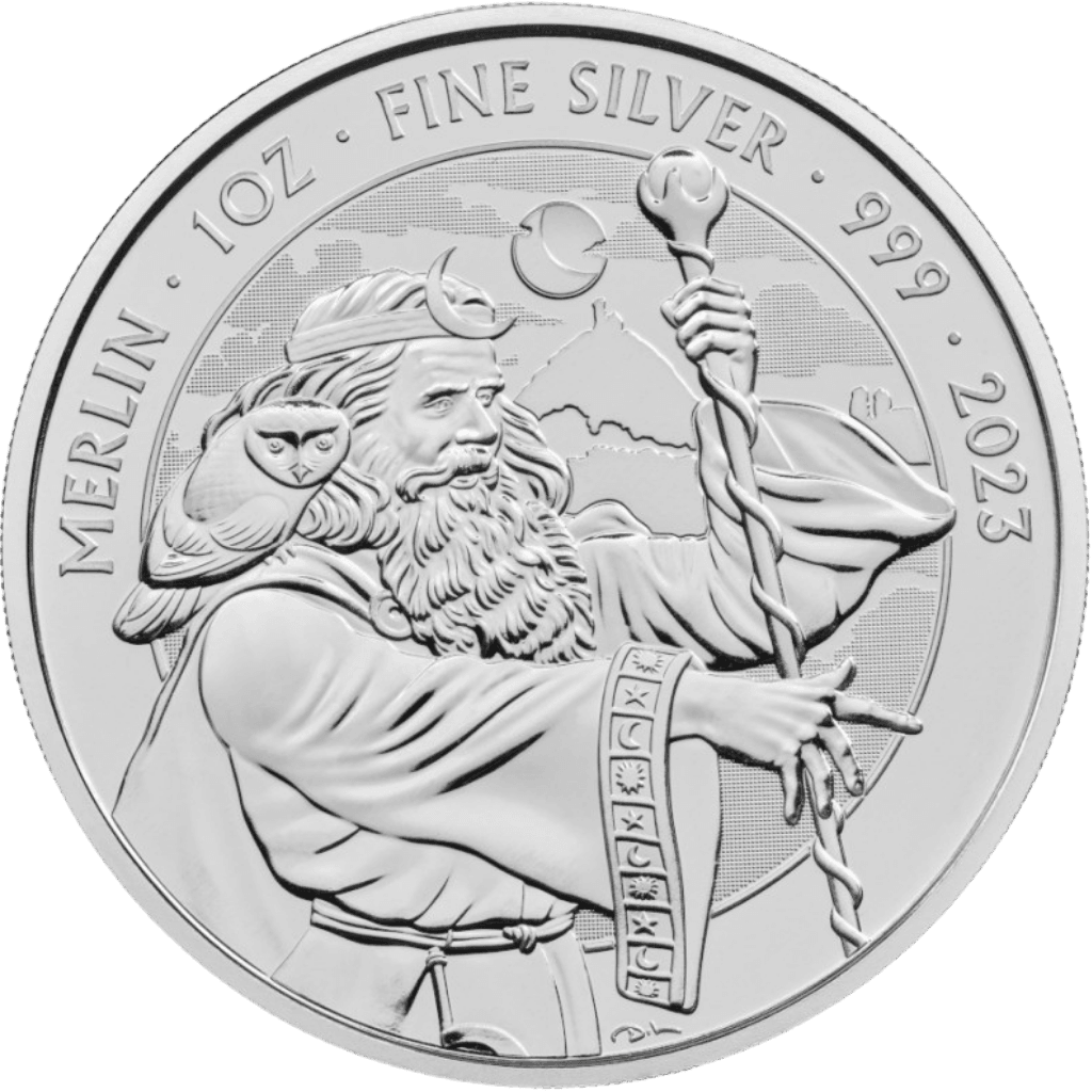 Zilveren Myths & Legends Merlin munt 1 troy ounce