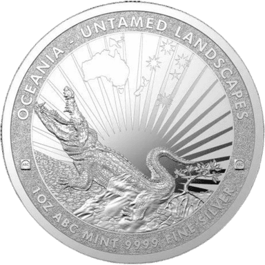 Zilveren Oceania Crocodile munt 1 troy ounce
