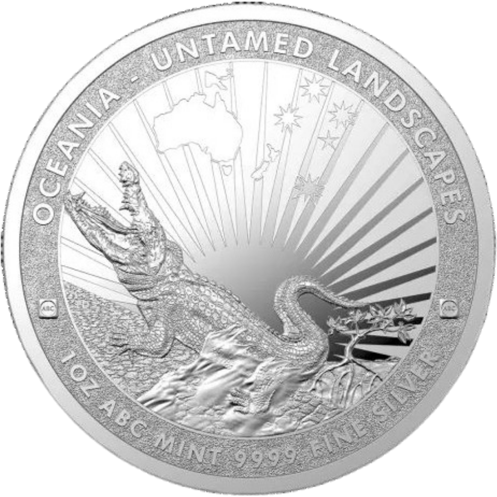 Zilveren Oceania Crocodile munt 1 troy ounce