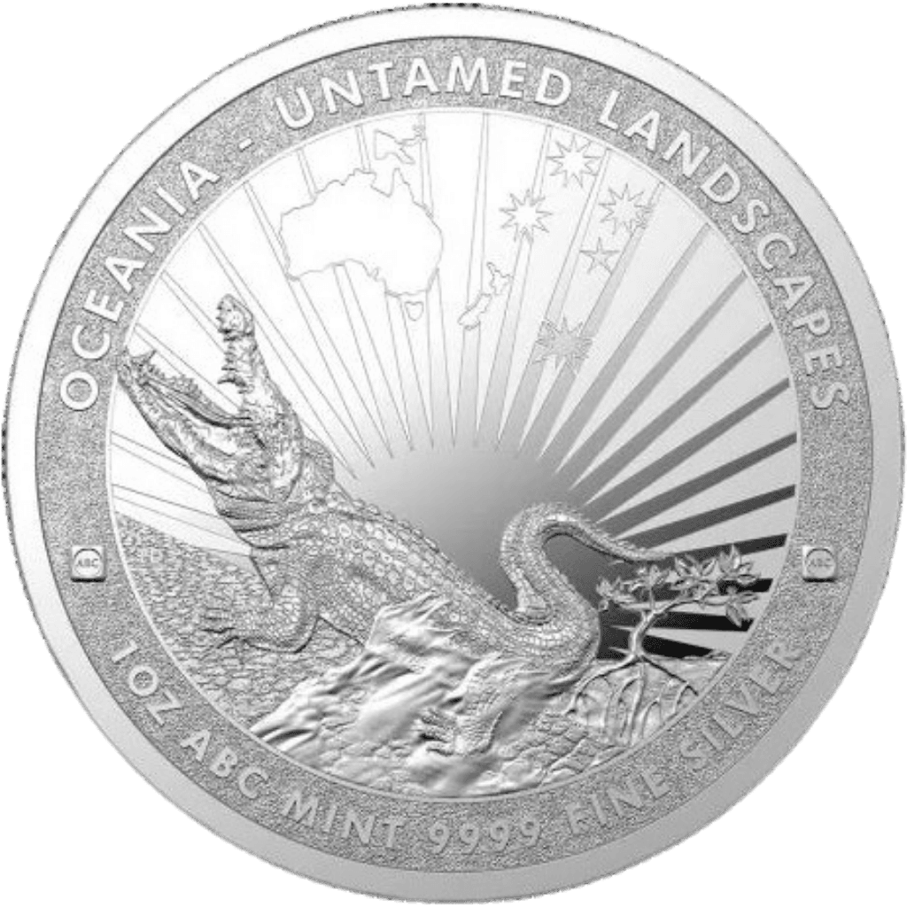 Zilveren Oceania Crocodile munt 1 troy ounce