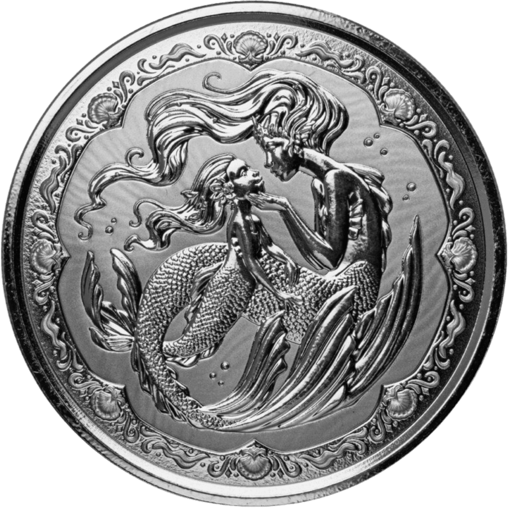 Zilveren Pacific Mermaid and Daughter munt 1 troy ounce