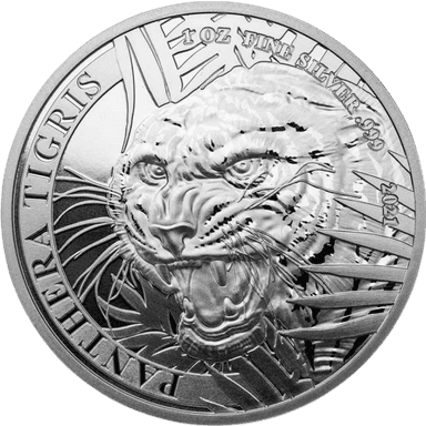 Zilveren Panthera Tigris munt 1 troy ounce