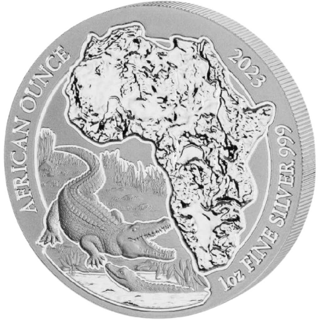 Zilveren Rwanda Nile Crocodile munt 1 troy ounce