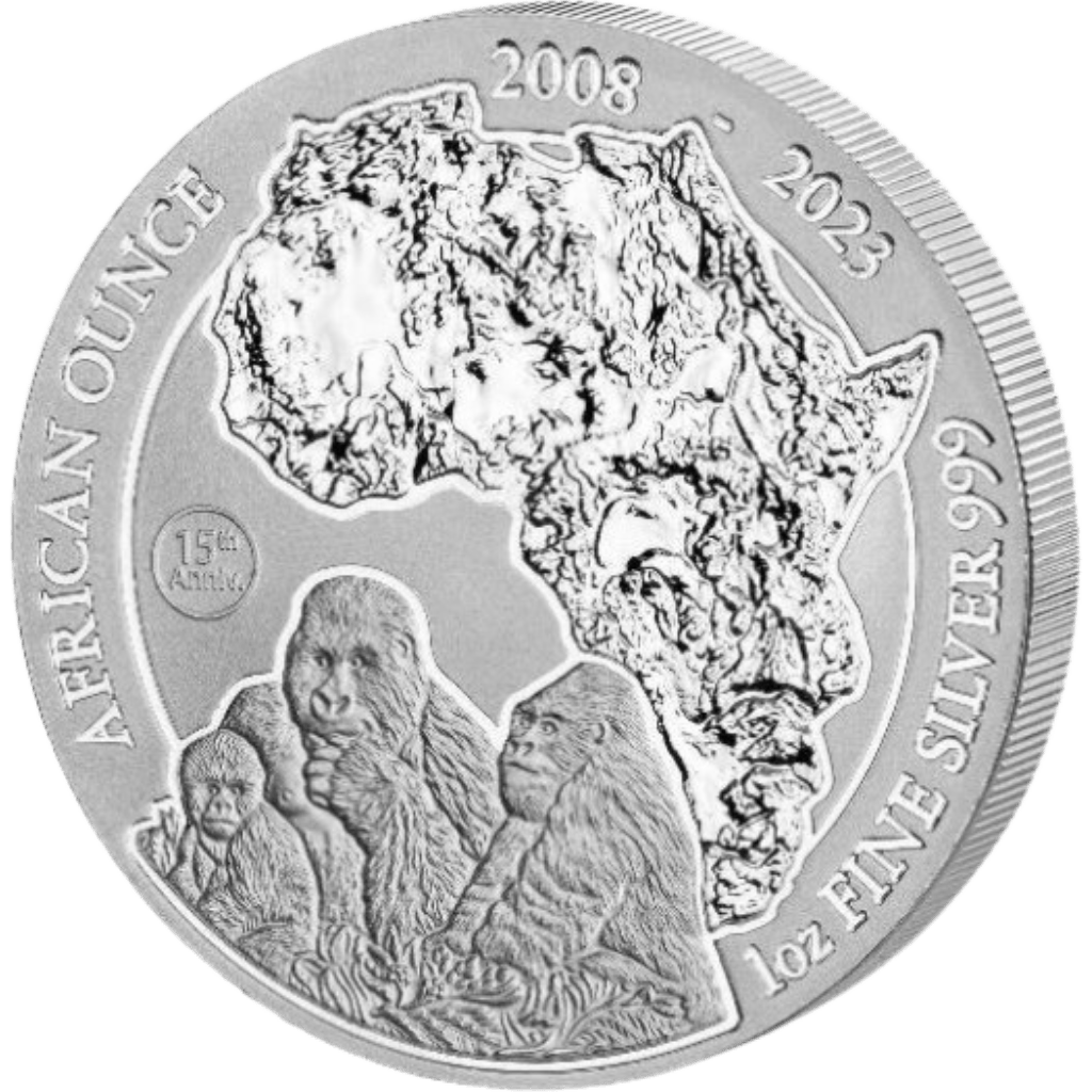 Zilveren Rwanda Mountain Gorilla munt 1 troy ounce