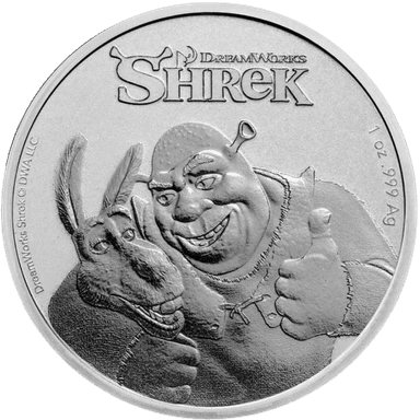 Zilveren Shrek 20th anniversary munt 1 troy ounce
