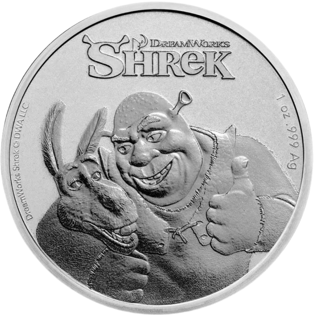 Zilveren Shrek 20th anniversary munt 1 troy ounce