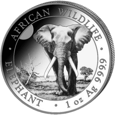 Zilveren Somalische Olifant munt 1 troy ounce