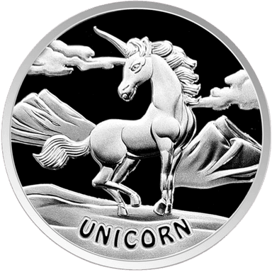 Zilveren Mythical Creatures Unicorn munt 1 troy ounce