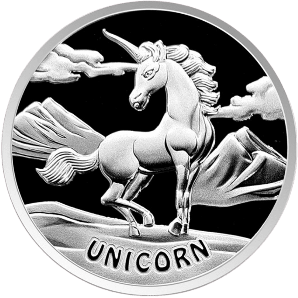 Zilveren Mythical Creatures Unicorn munt 1 troy ounce