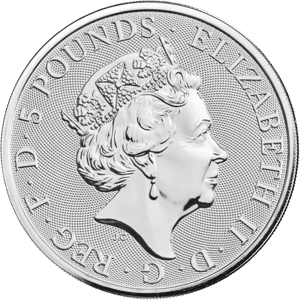 Zilveren White Lion of Mortimer munt 2 troy ounce