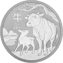 Zilveren Lunar munt 2 troy ounce 1