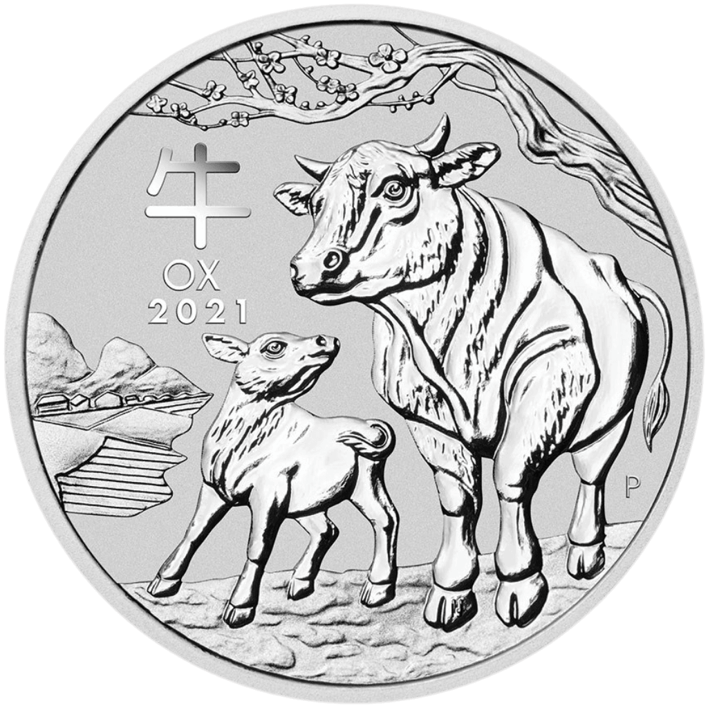 Zilveren Lunar munt 5 troy ounce