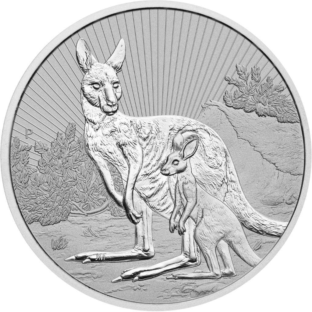 Zilveren Kangaroo Mother & baby munt 2 troy ounce