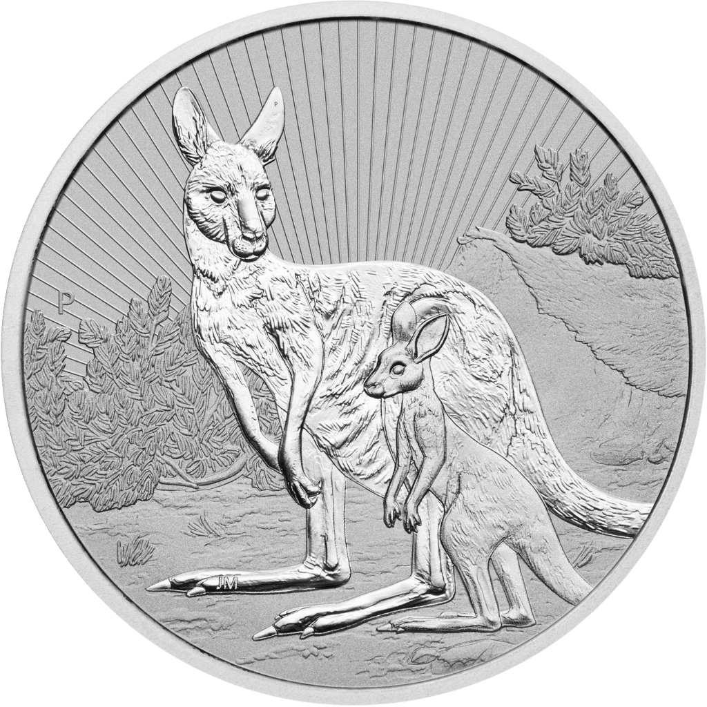 Zilveren Kangaroo Mother & baby munt 2 troy ounce
