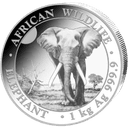 Zilveren Somalische Olifant munt 1 kilo 1