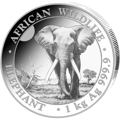 Zilveren Somalische Olifant munt 1 kilo
