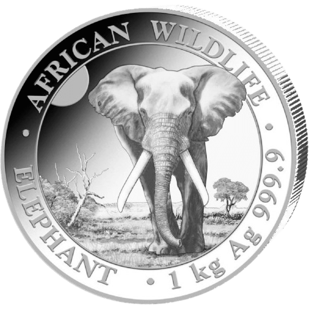 Zilveren Somalische Olifant munt 1 kilo