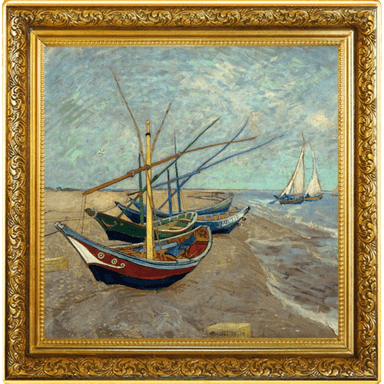 Zilveren Vincent van Gogh Fishing Boats munt 1 troy ounce