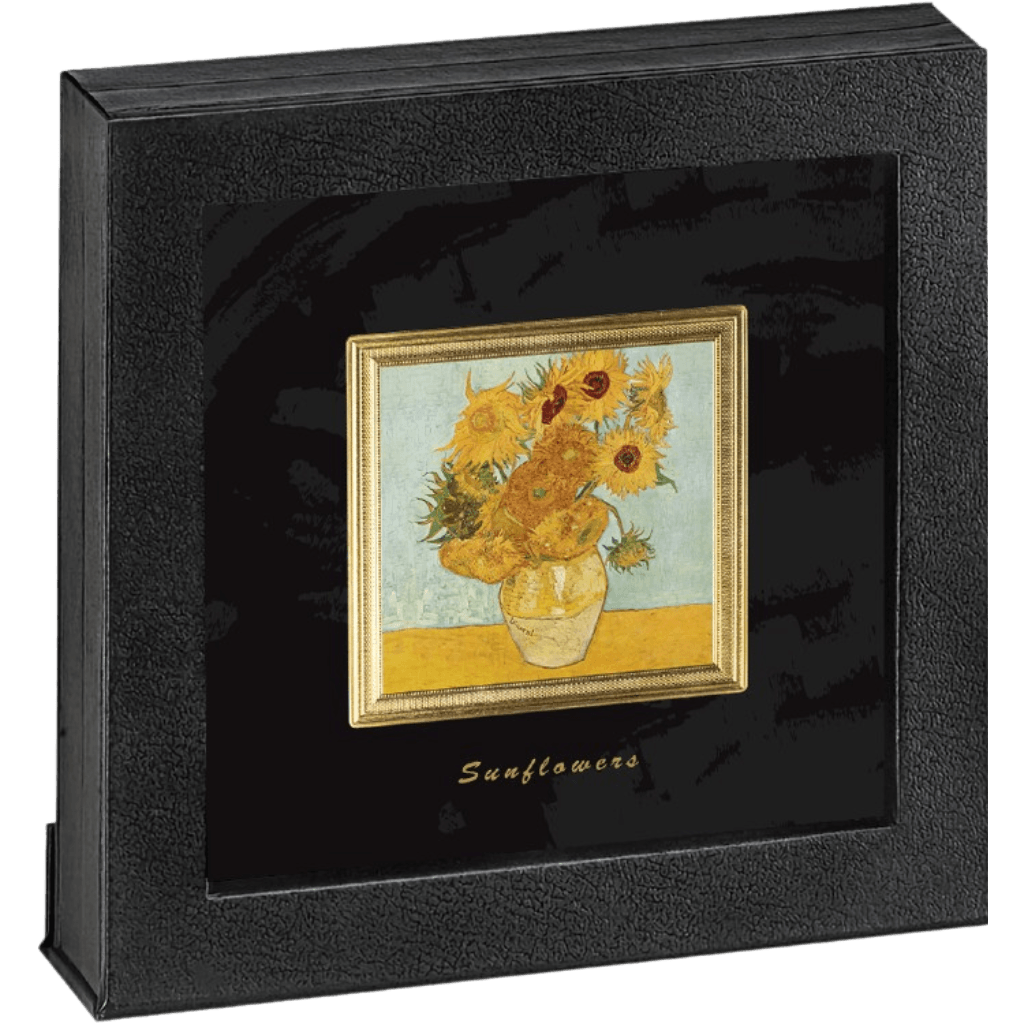 Zilveren Vincent van Gogh Sunflowers munt 2 troy ounce